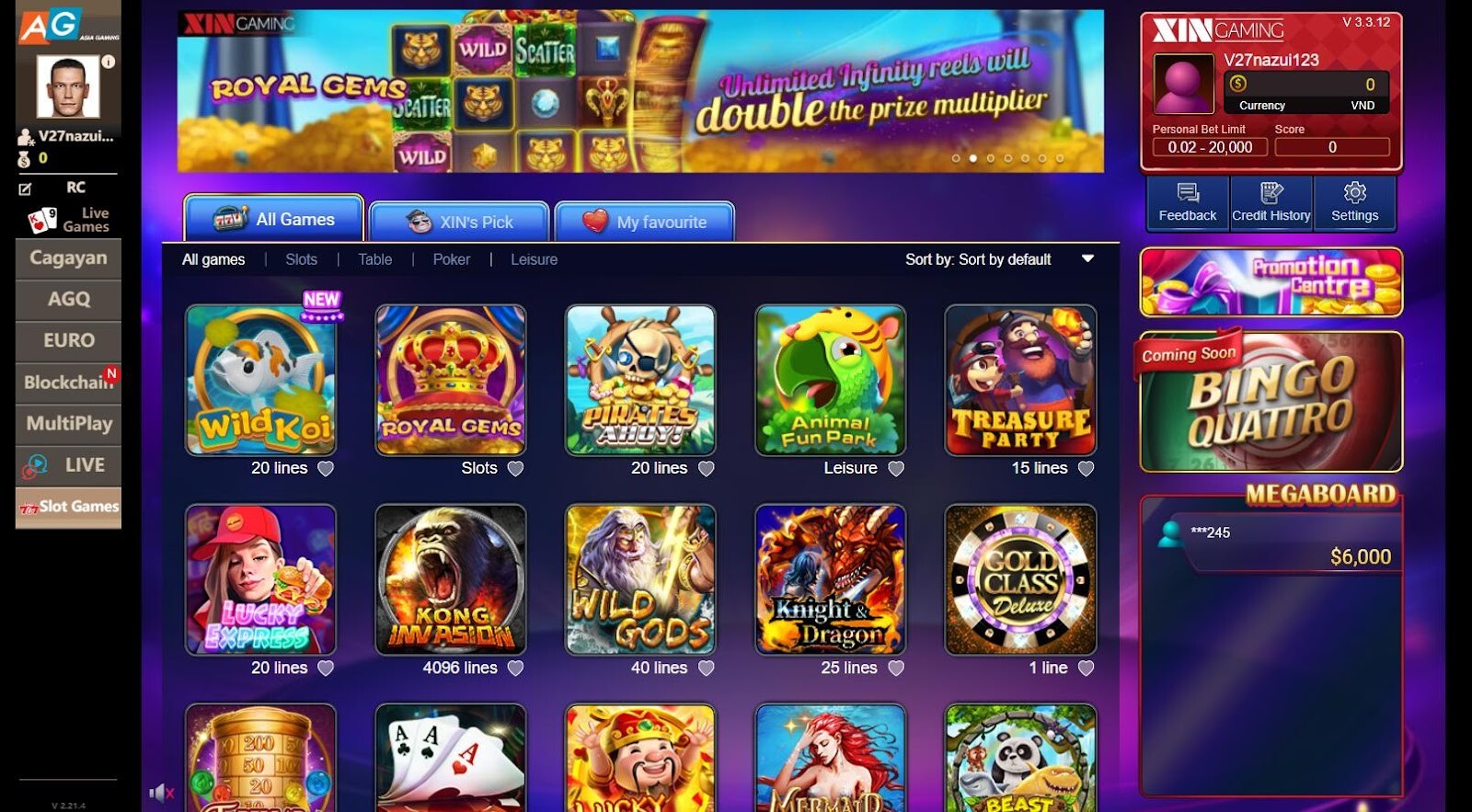 Slot game cũng là mảng giải trí bạn nên thử khi đến với sảnh AG gaming SV66