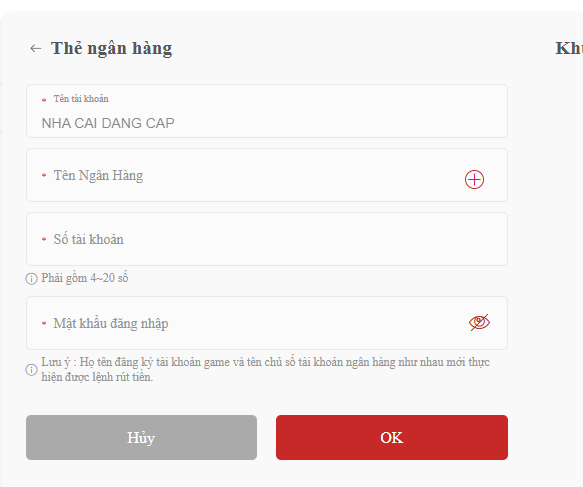Thực hiện giao dịch nạp và rút tiền nhanh chóng