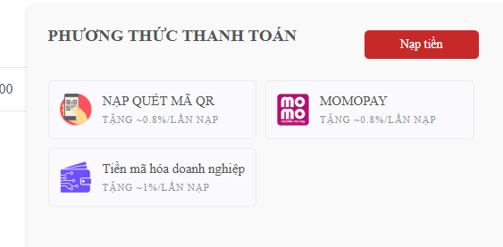 Thực hiện thao tác nạp tiền tại nhà cái SV66